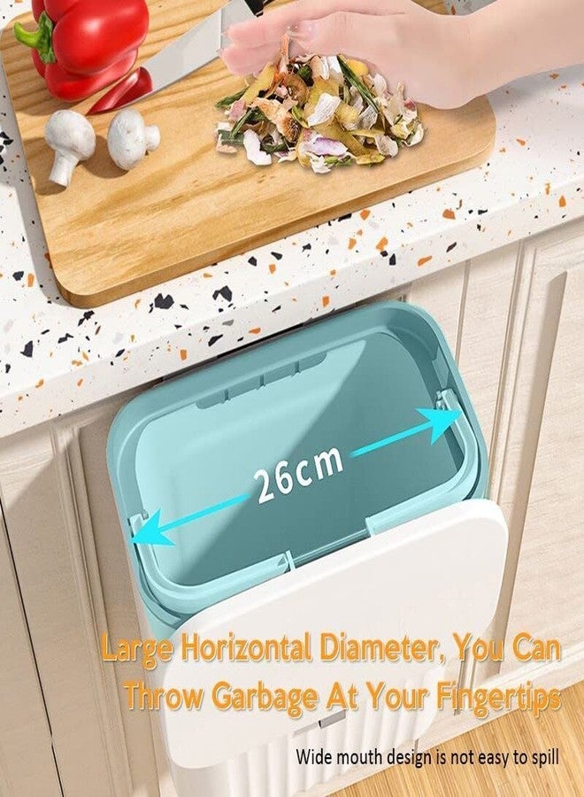 KEYOZA سلة مهملات معلقة من كيوزا مع غطاء، غطاء سلة مهملات معلق لخزانة المطبخ، سلة مهملات مثبتة على الباب تحت الحوض، مناسبة لحمام المركبات الترفيهية (أبيض) - Image 3